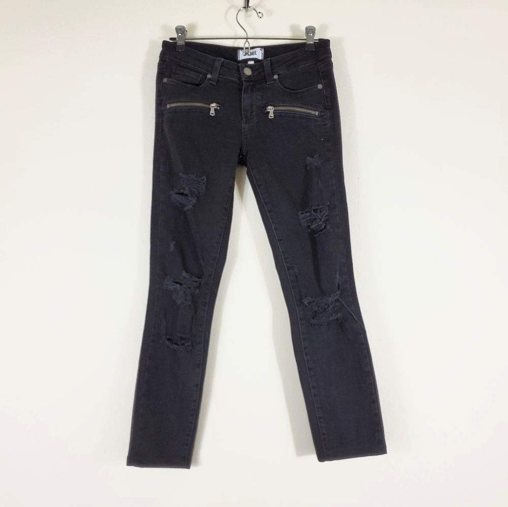 Paige Motor Distressed Skinny Jeans 25